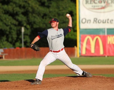 Rich Vrana (Marist) delivers a pitch